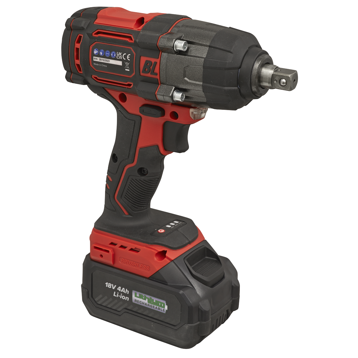 Sealey CP650LI 1/2"Sq Drive Cordless Brushless Impact Wrench 18V 4Ah