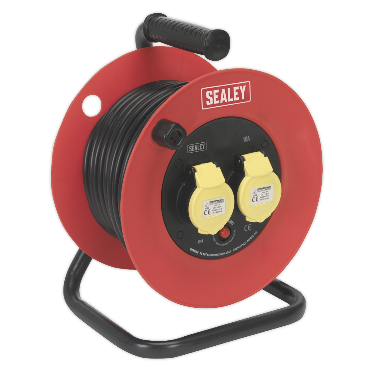 Sealey CR12515 25m Heavy-Duty Cable Reel with Thermal Trip 2 x 110V