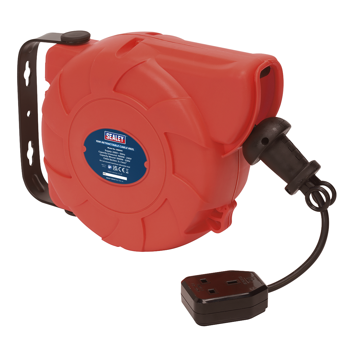 Sealey CRM101 10m Retractable Cable Reel System 1 x 230V