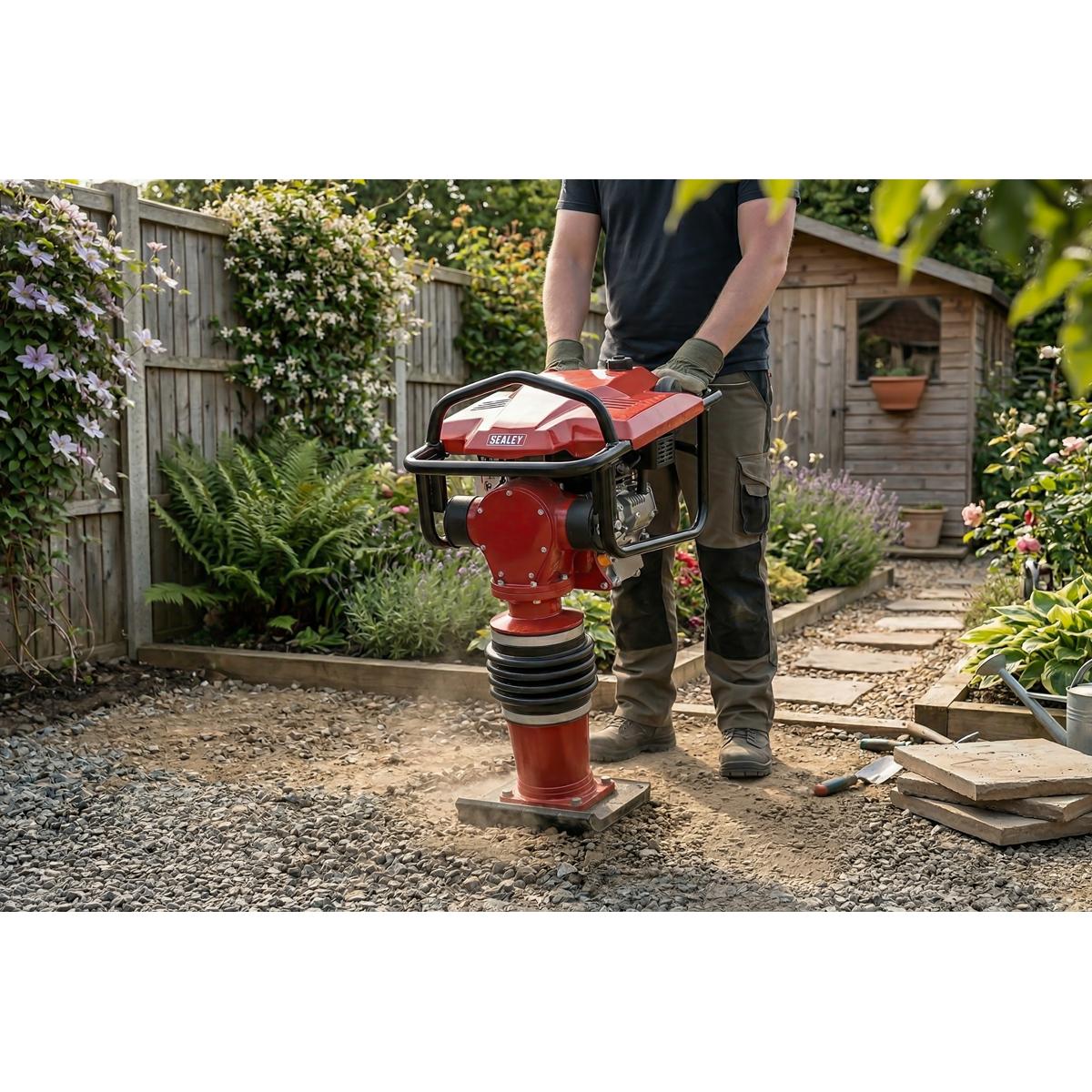 Sealey CRX300 Petrol Tamping Rammer with Wheel Kit 3.2kW