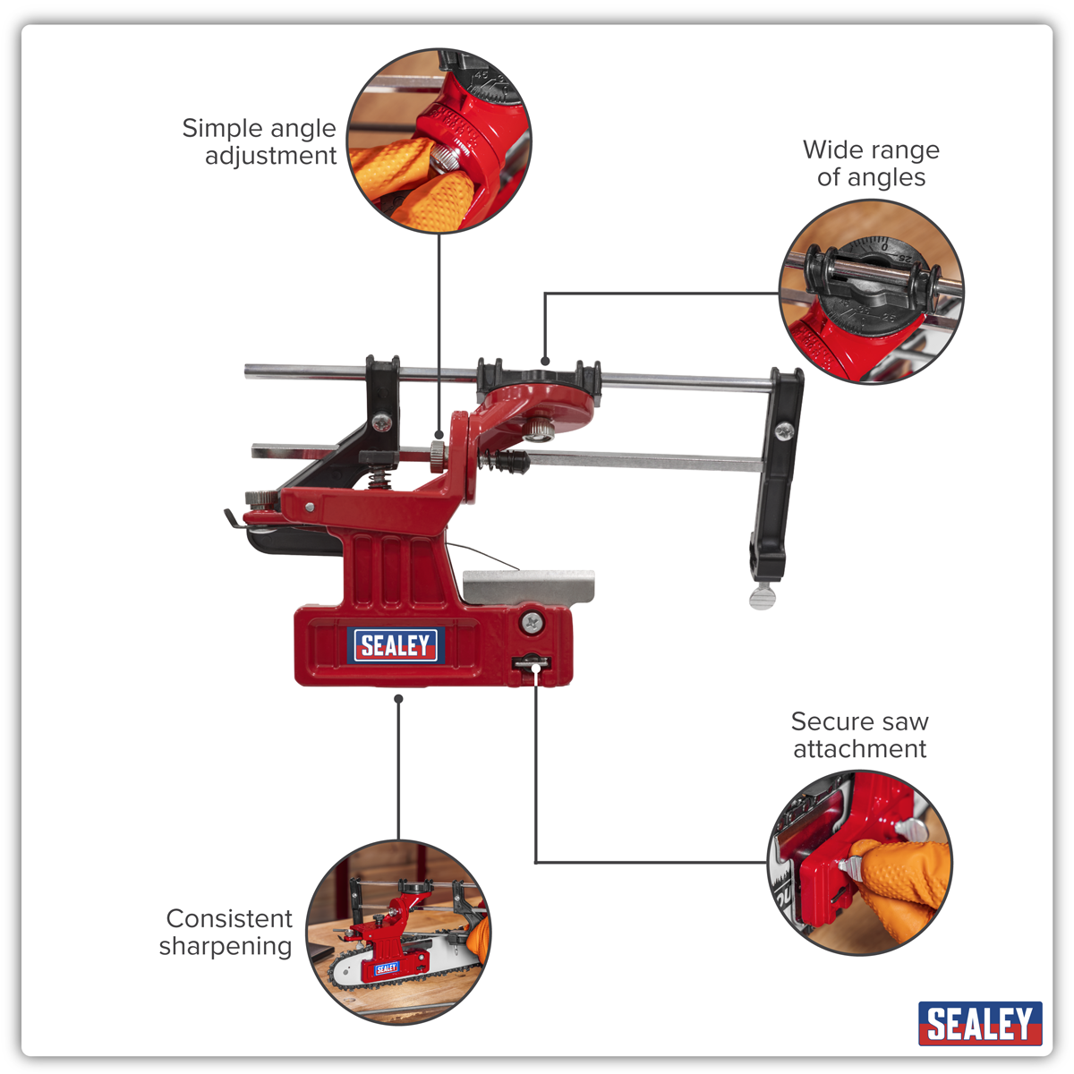 Sealey CS02 Bar Mounted Chainsaw Chain Sharpening Guide