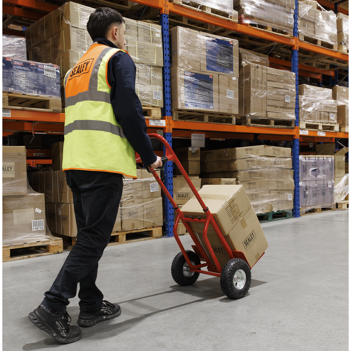 Sealey CST801 Folding Sack Truck with Pneumatic Tyres 200kg Capacity