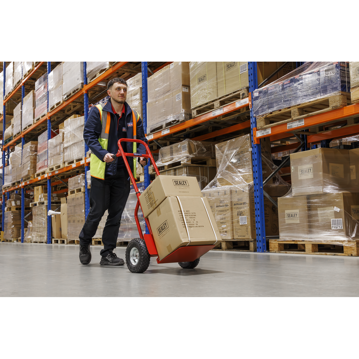 Sealey CST801 Folding Sack Truck with Pneumatic Tyres 200kg Capacity