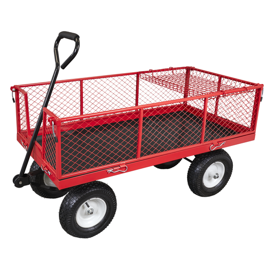 Sealey CST806 Platform Truck with Sides Pneumatic Tyres 350kg Capacity