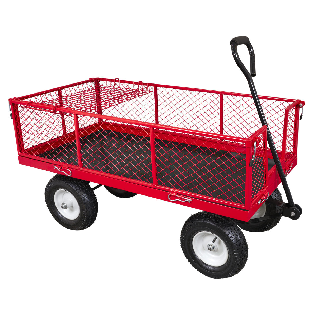 Sealey CST806 Platform Truck with Sides Pneumatic Tyres 350kg Capacity