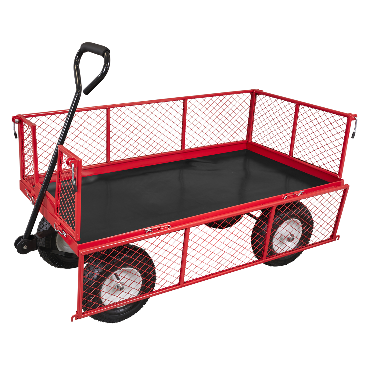 Sealey CST806 Platform Truck with Sides Pneumatic Tyres 350kg Capacity