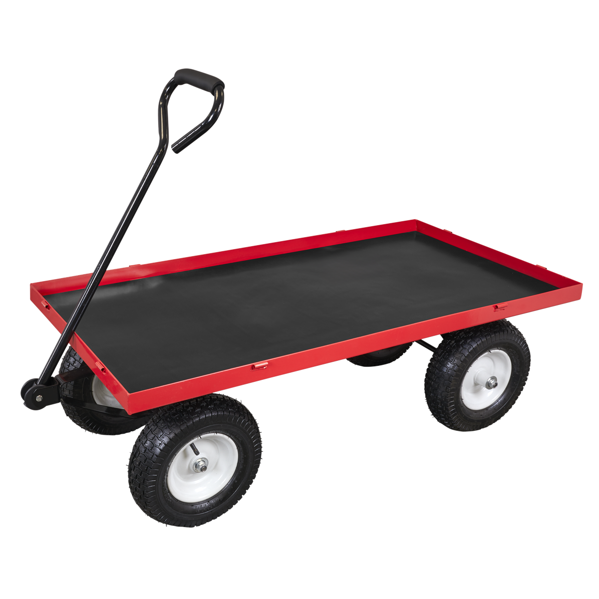 Sealey CST806 Platform Truck with Sides Pneumatic Tyres 350kg Capacity