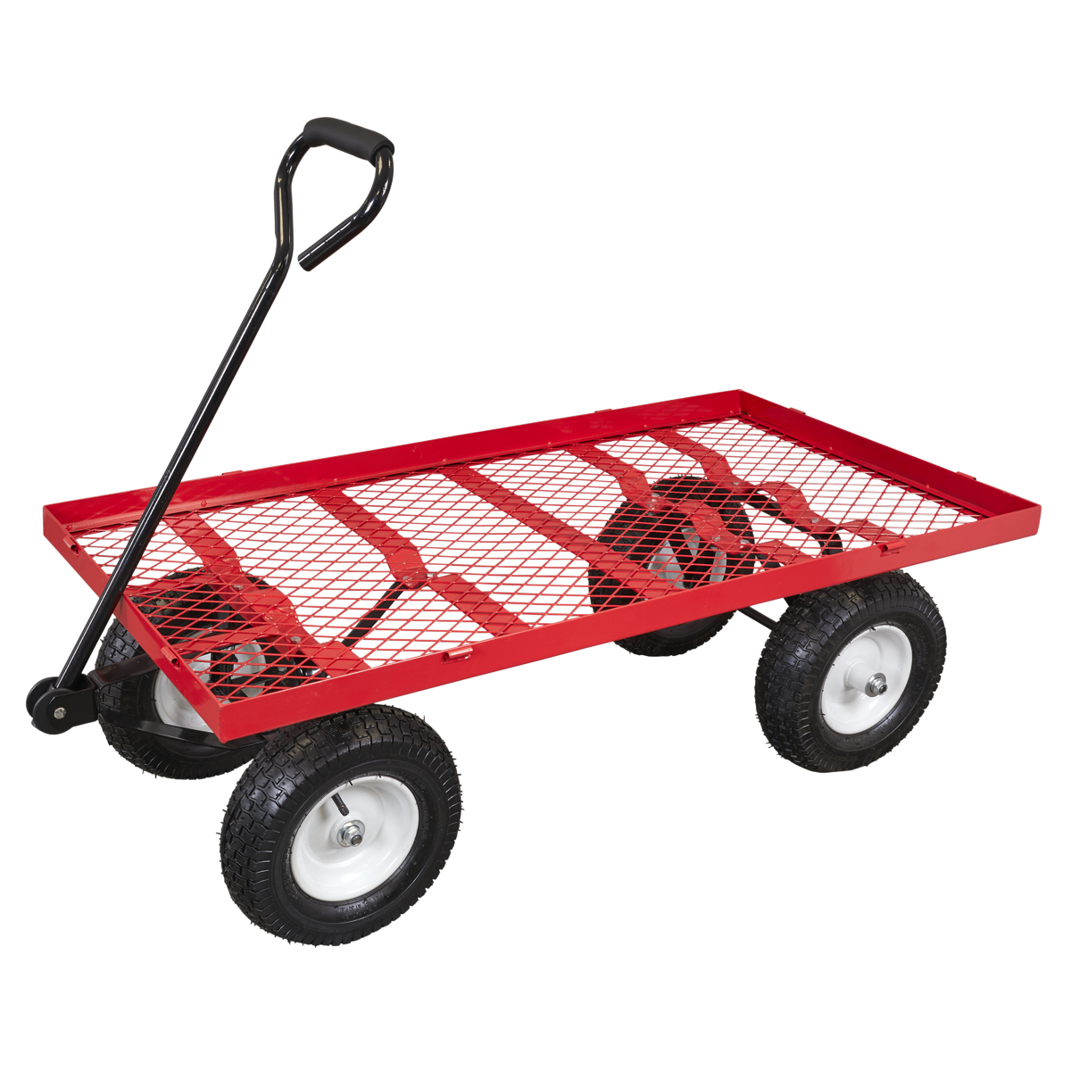 Sealey CST806 Platform Truck with Sides Pneumatic Tyres 350kg Capacity