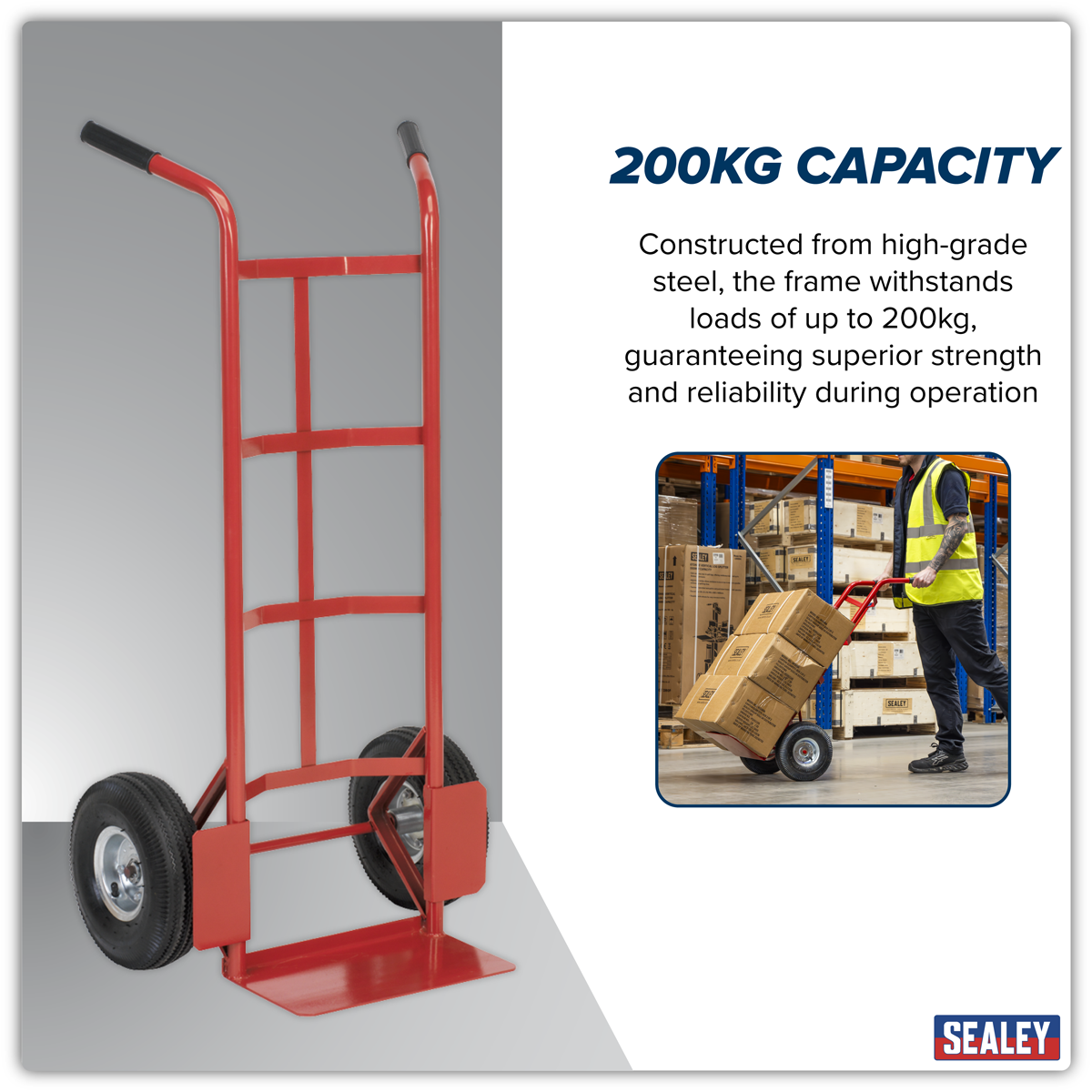 Sealey CST986 Sack Truck with Pneumatic Tyres 200kg Capacity