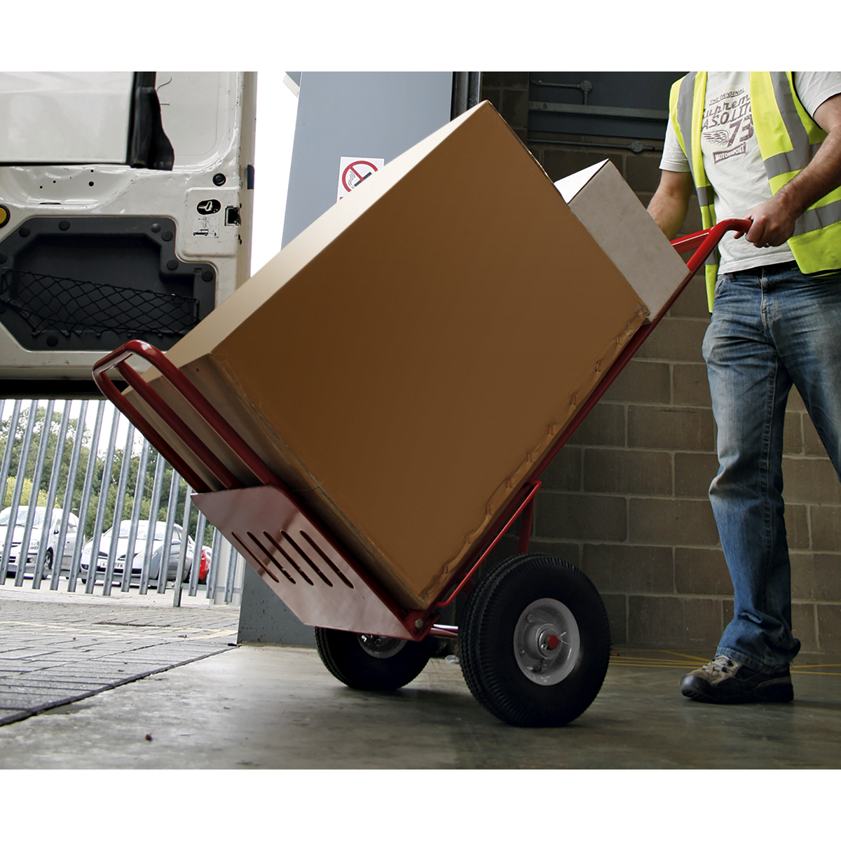 Sealey CST990 Folding Sack Truck with Pneumatic Tyres 250kg Capacity