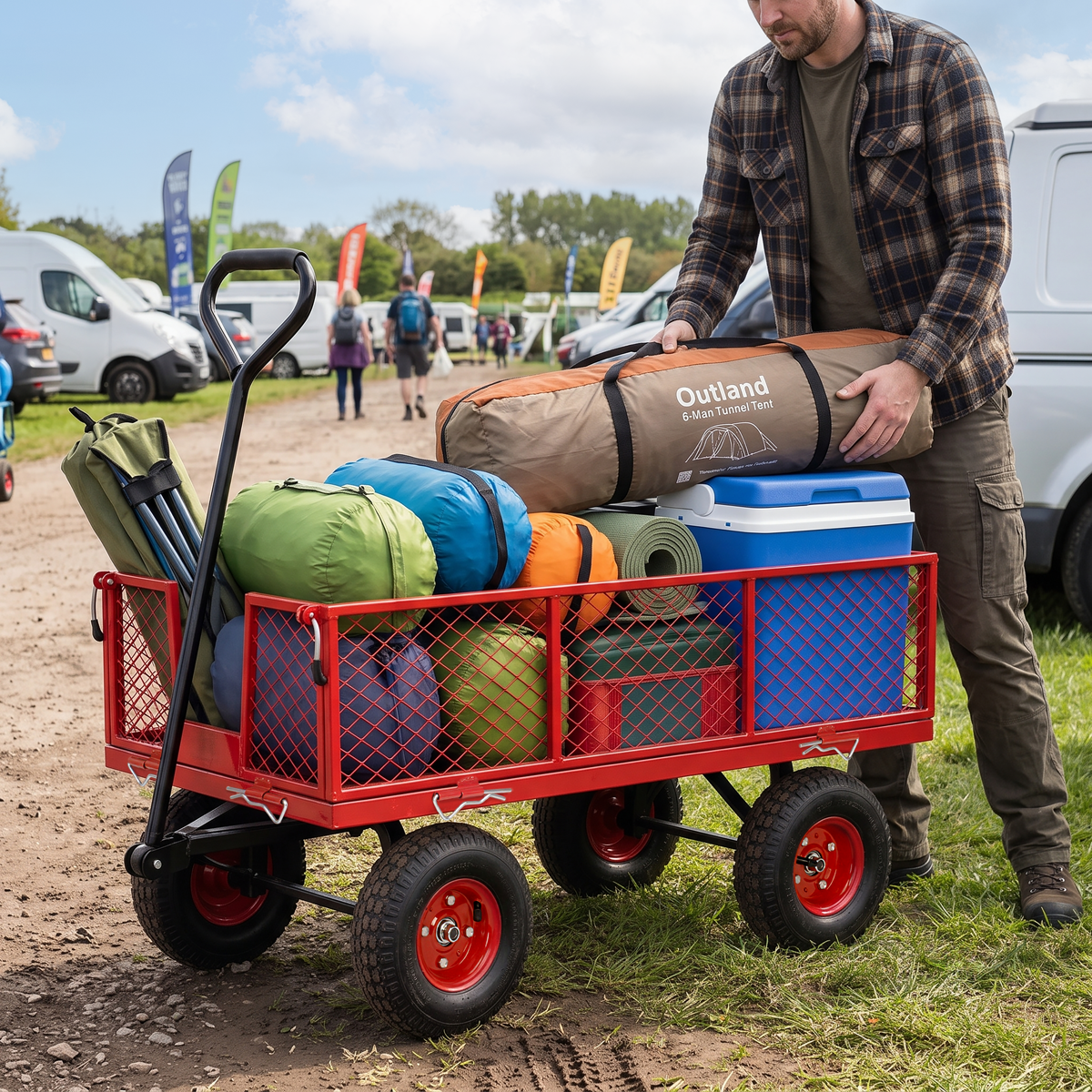 Sealey CST997 Platform Truck with Removable Sides & Pneumatic Tyres 200kg Capacity