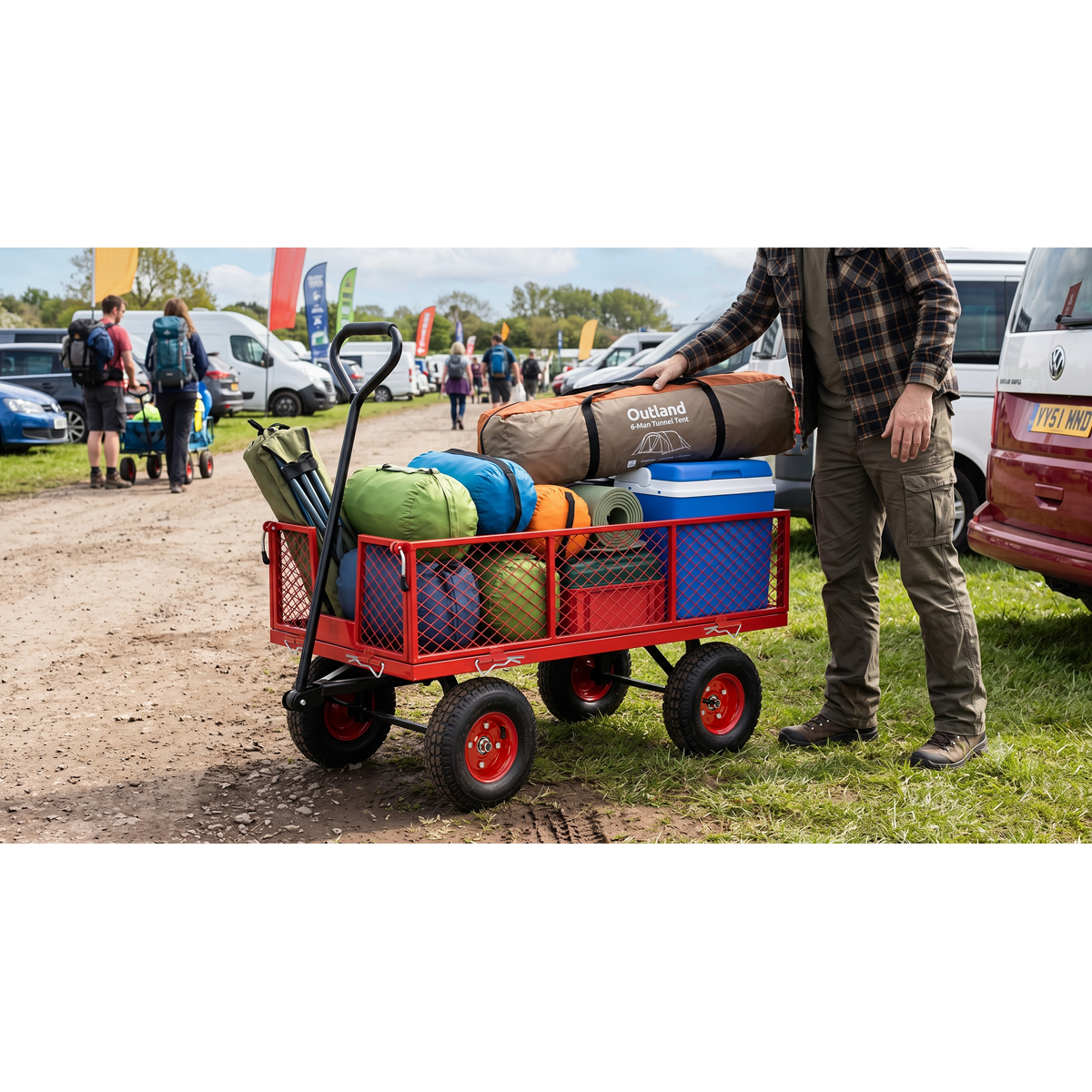 Sealey CST997 Platform Truck with Removable Sides & Pneumatic Tyres 200kg Capacity