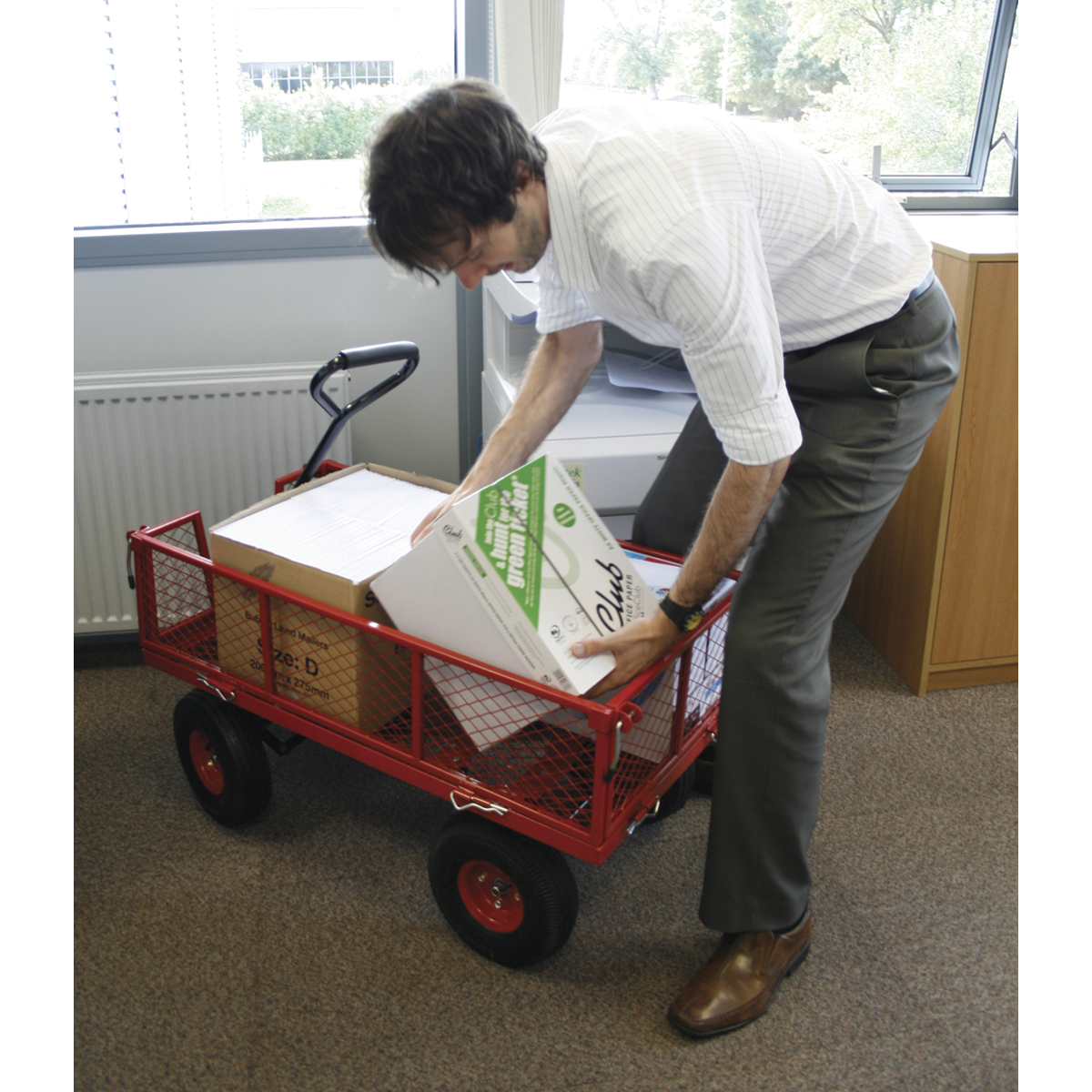 Sealey CST997 Platform Truck with Removable Sides & Pneumatic Tyres 200kg Capacity