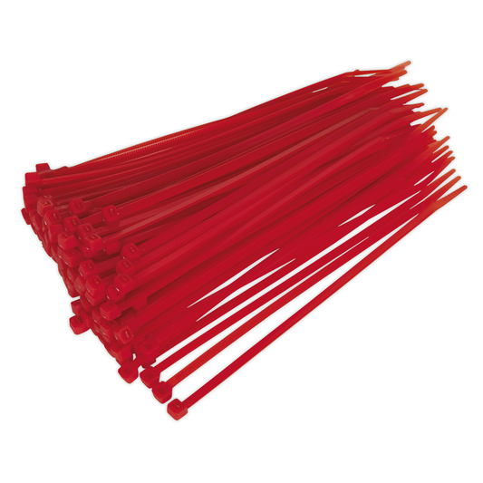 Sealey CT20048P100R Cable Tie 200 x 4.4mm, Red - Pack of 100
