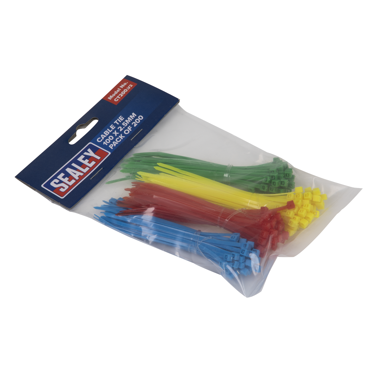 Sealey CT200 Cable Tie Assortment 100 x 2.5mm - Pack of 200