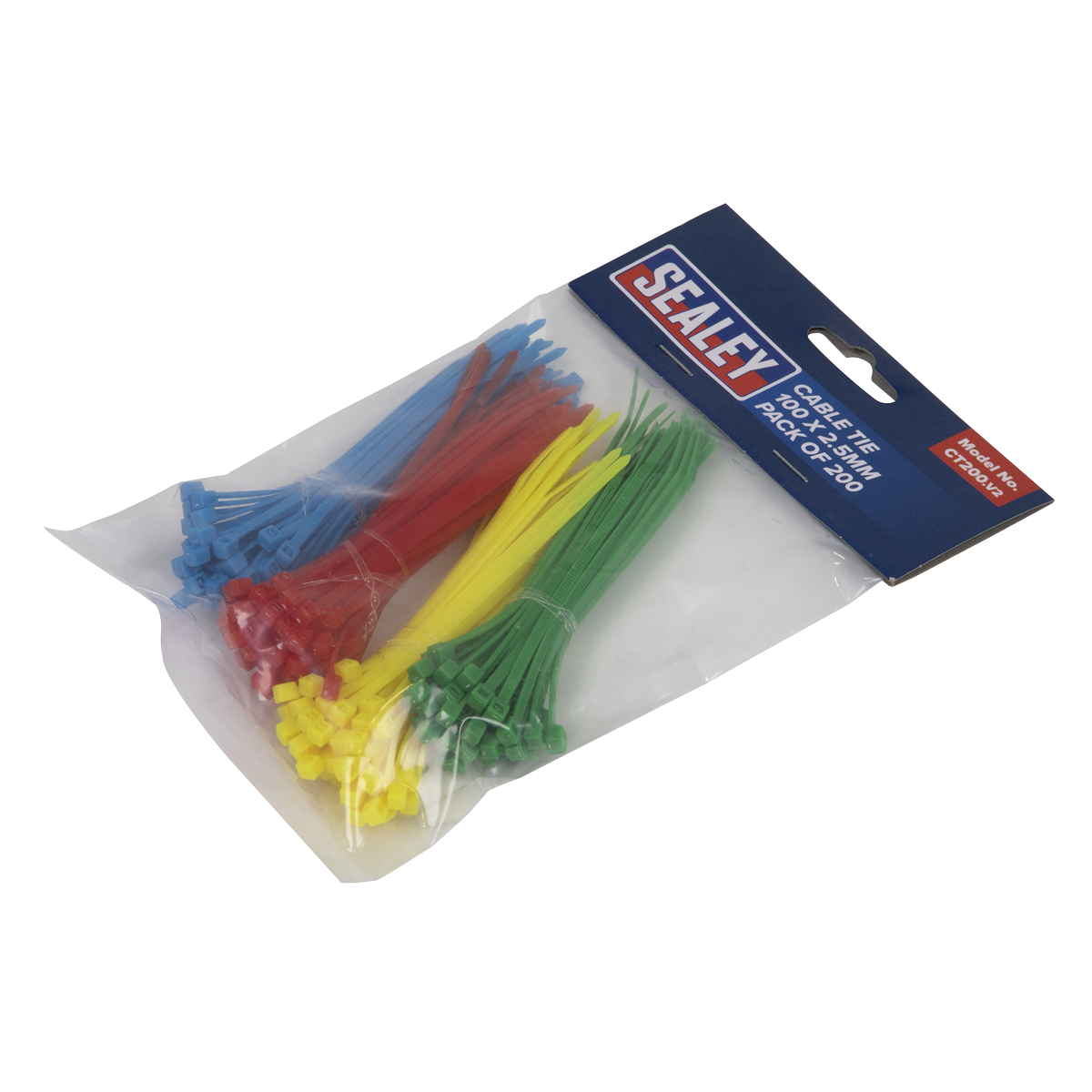 Sealey CT200 Cable Tie Assortment 100 x 2.5mm - Pack of 200