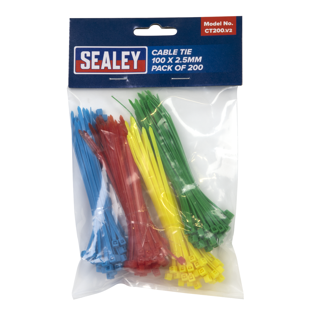 Sealey CT200 Cable Tie Assortment 100 x 2.5mm - Pack of 200