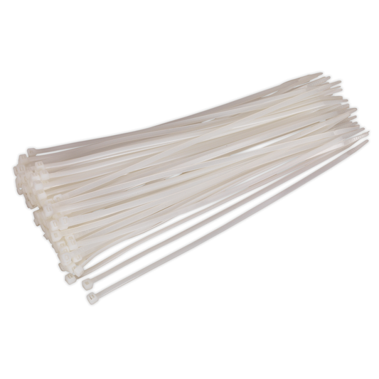 Sealey CT30048P100W Cable Tie 300 x 4.8mm, White - Pack of 100