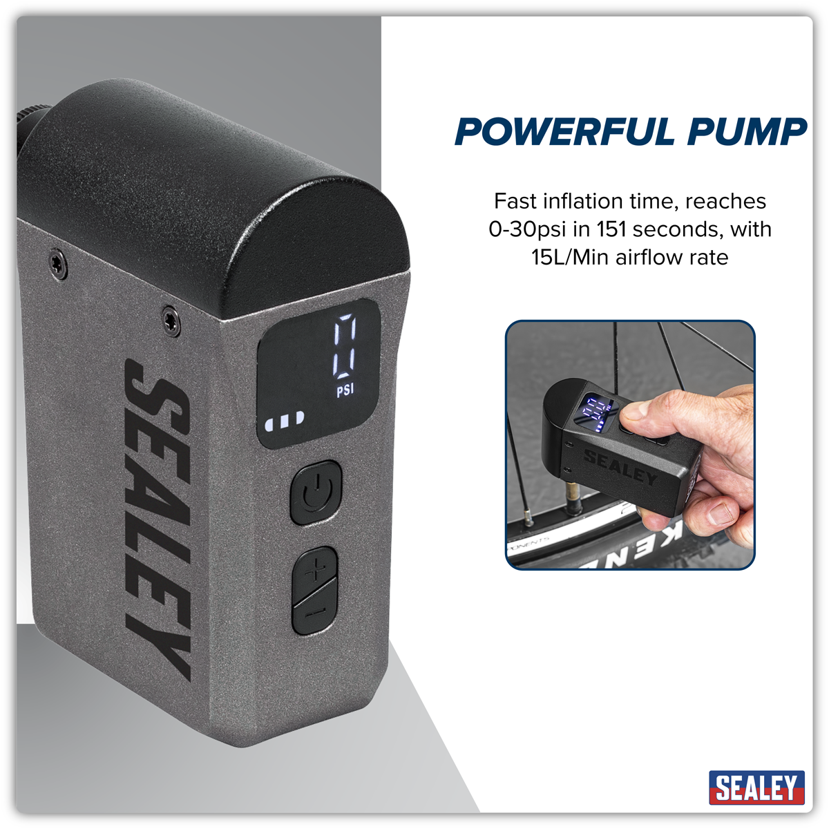 Sealey CTI100 Mini Digital Bike Pump