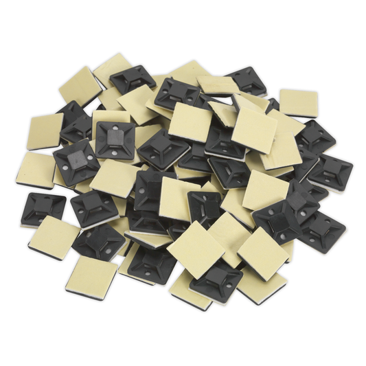 Sealey CTM2020B Self-Adhesive Cable Tie Mount 20 x 20mm, Black - Pack of 100