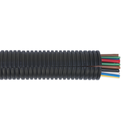 Sealey CTS2210 Split Convoluted Cable Sleeving Split 22-27mm 10m