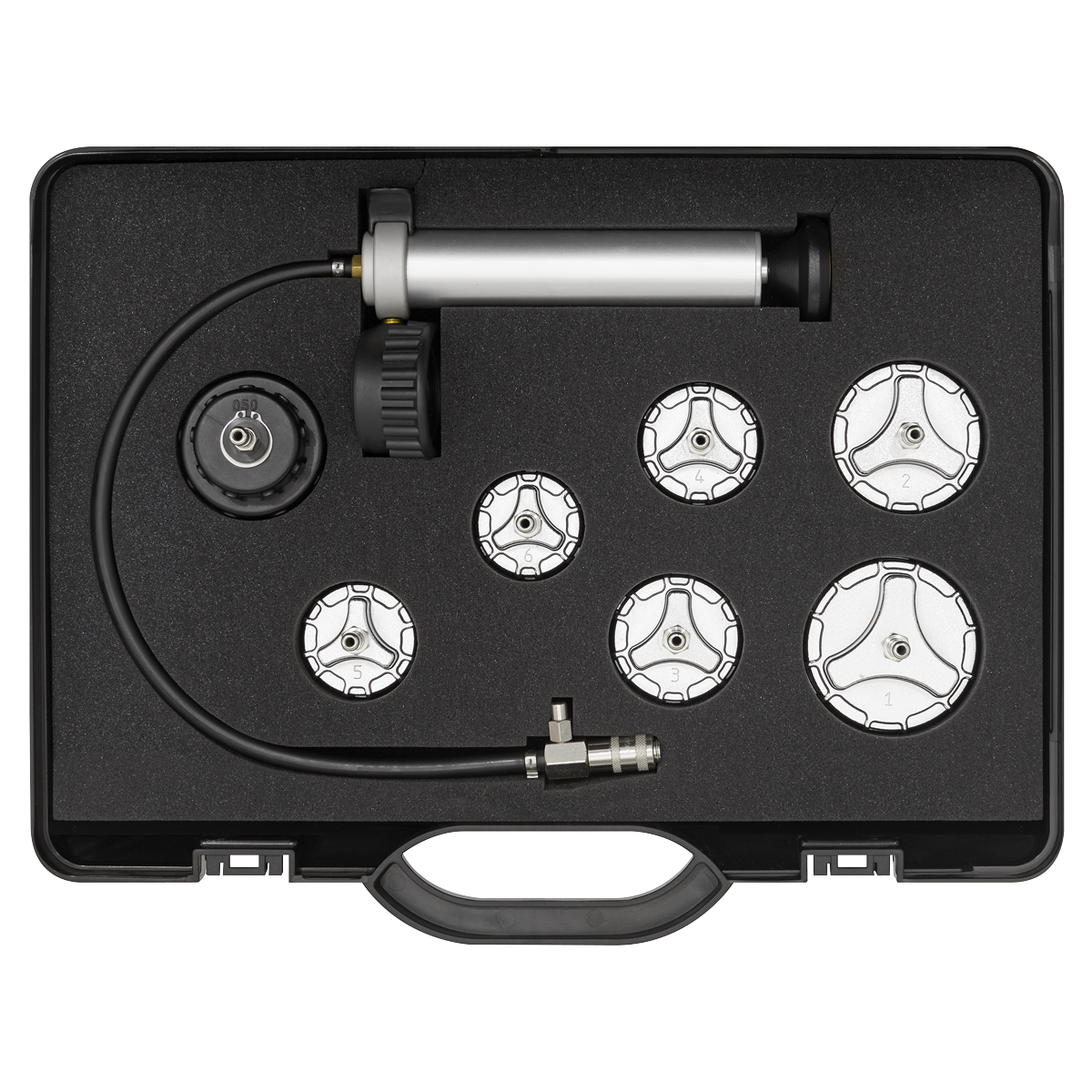 Sealey CV0011 Commercial Cooling System Pressure Test Kit 7pc