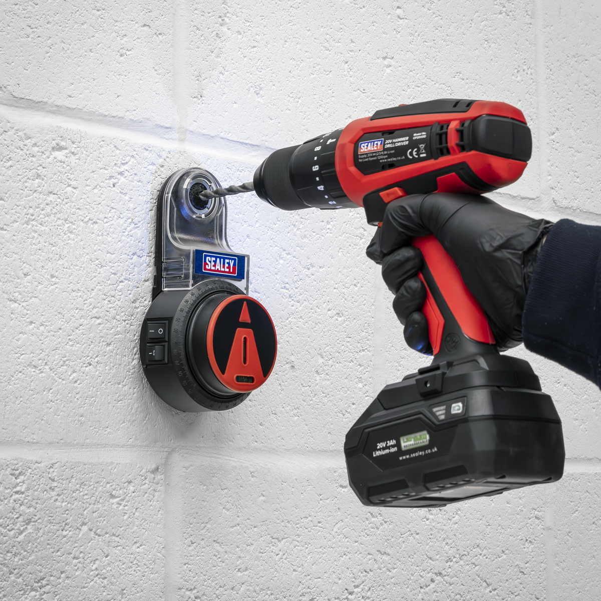 Sealey DDE01 Vacuum Drill Dust Extractor with Laser Light & Spirit Level 3.7V