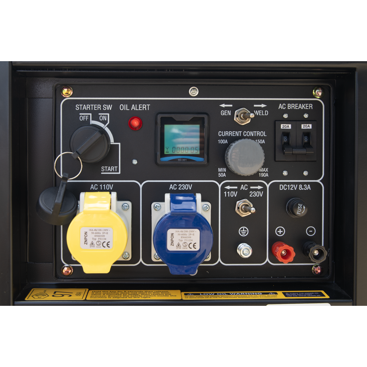 Sealey DG5000W 5000W Diesel Welder Generator 4-Stroke Engine 110/230V