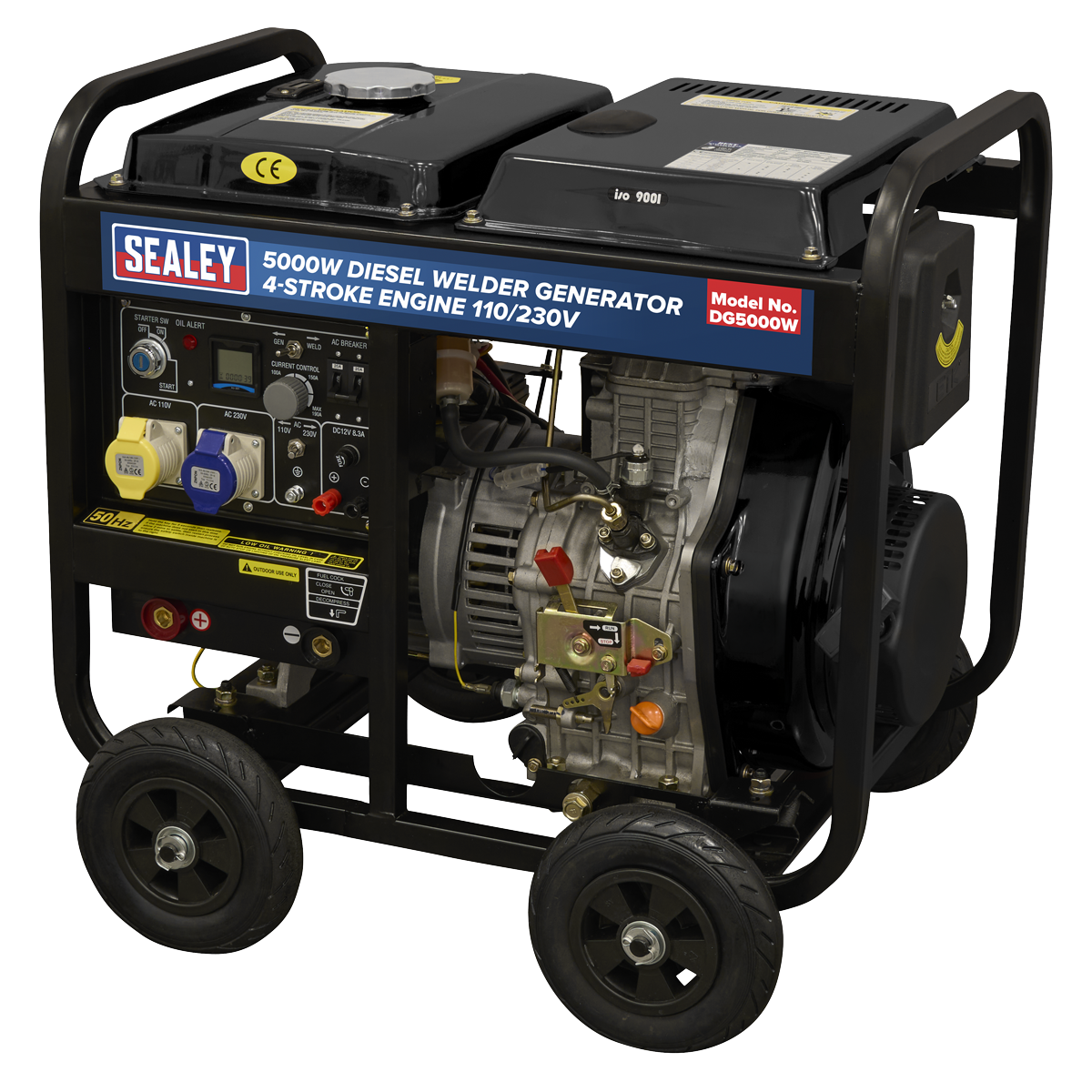 Sealey DG5000W 5000W Diesel Welder Generator 4-Stroke Engine 110/230V