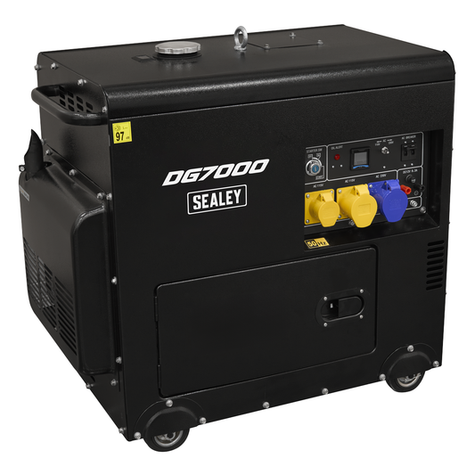 Sealey DG7000 7000W Diesel Generator 4-Stroke Engine 110/230V