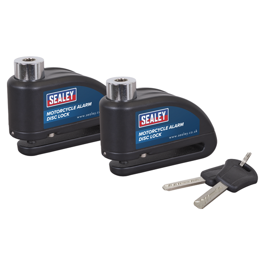 Sealey DL5052 Motorcycle Alarm Disc Lock - Pair