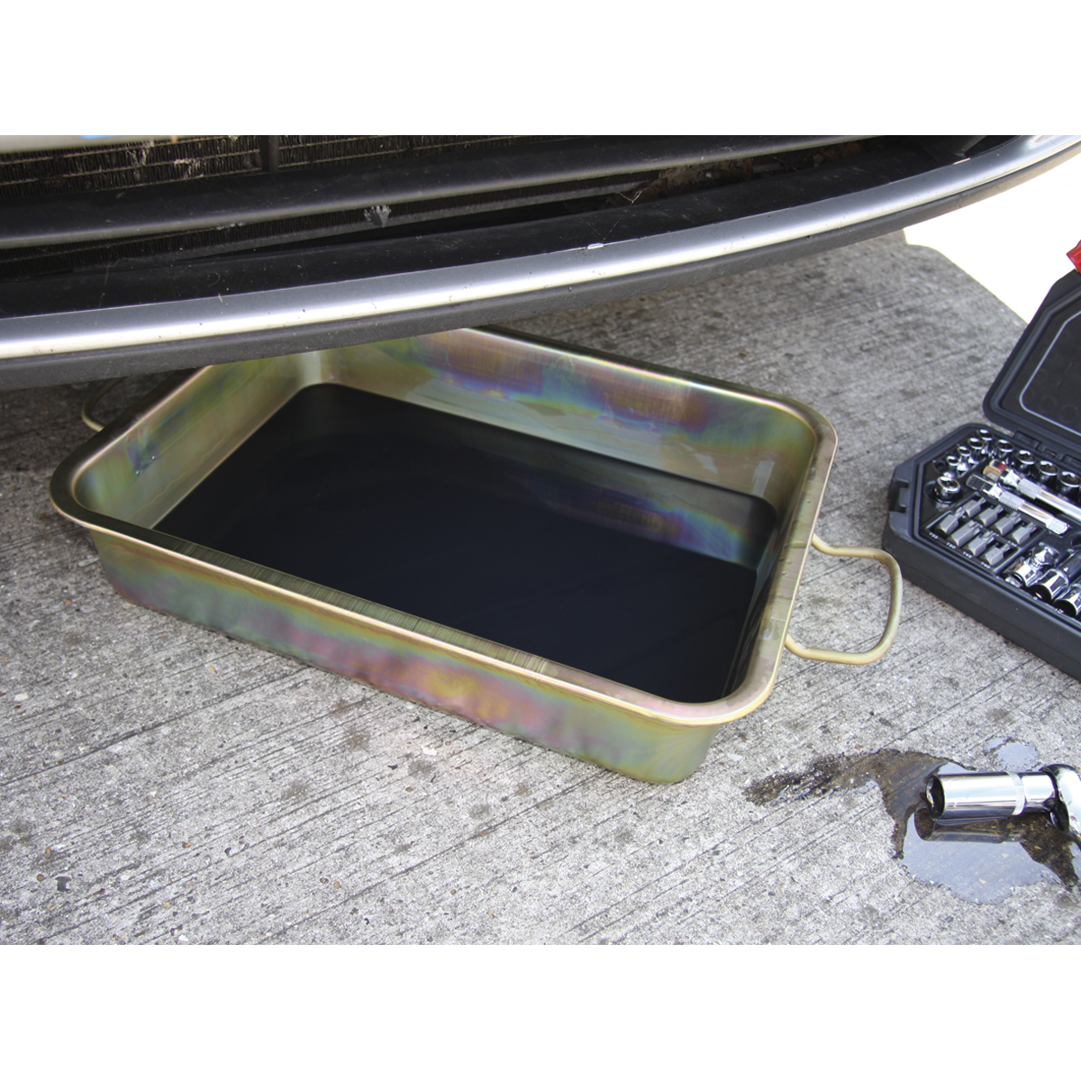 Sealey DRPM1 Metal Drain Pan 9L