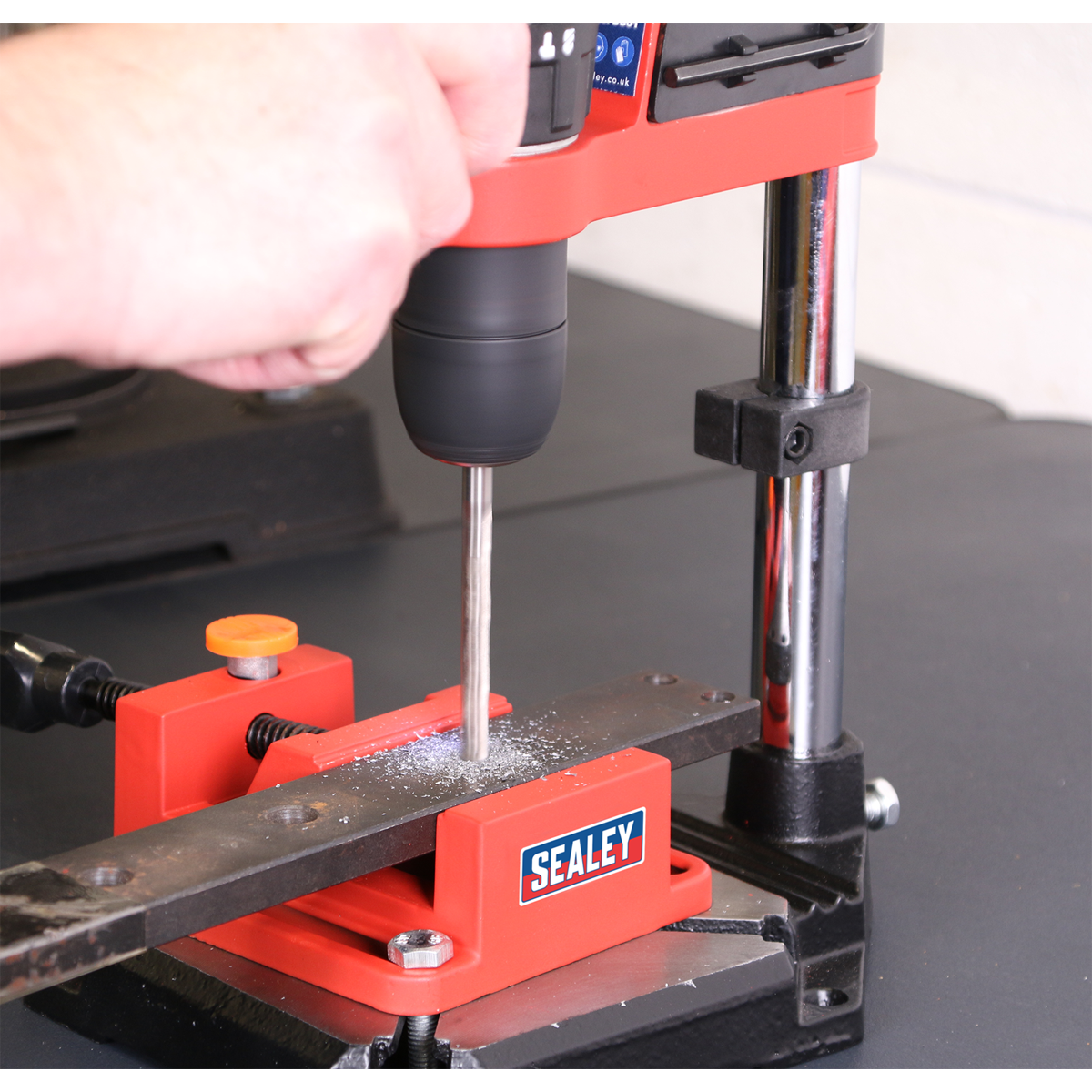 Sealey DS01 Drill Stand with Cast Iron Base 500mm & Vice 65mm