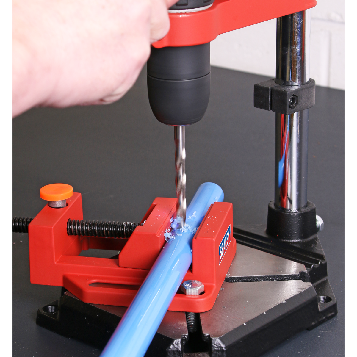 Sealey DS01 Drill Stand with Cast Iron Base 500mm & Vice 65mm