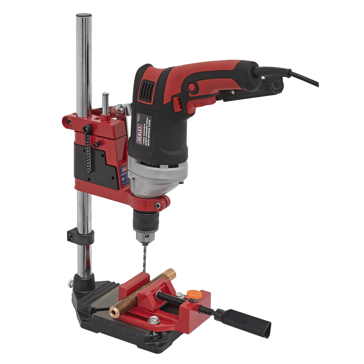 Sealey DS01 Drill Stand with Cast Iron Base 500mm & Vice 65mm