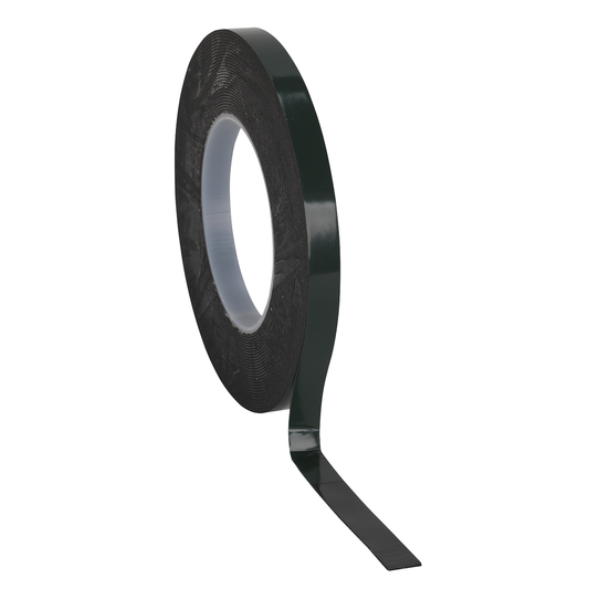 Sealey DSTG1210 Double-Sided Adhesive Foam Tape 12mm x 10m - Green Backing
