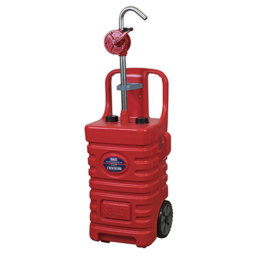Sealey DT55RCOMBO1 Mobile Dispensing Tank with Oil Rotary Pump 55L - Red