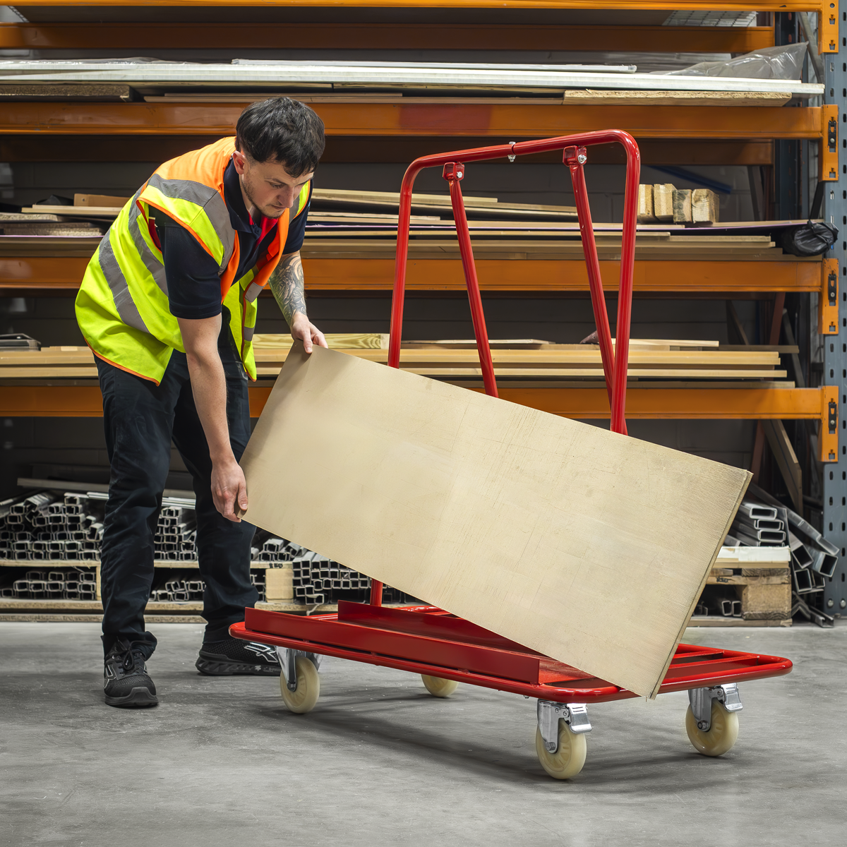 Sealey DWC01 Plasterboard Trolley Large Sheet Handling 800kg Capacity