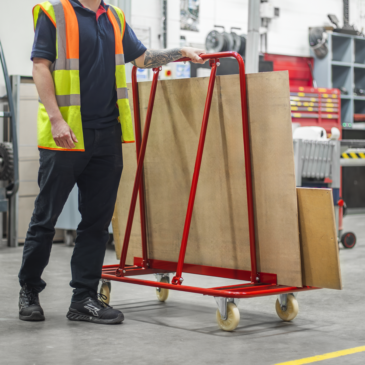 Sealey DWC01 Plasterboard Trolley Large Sheet Handling 800kg Capacity