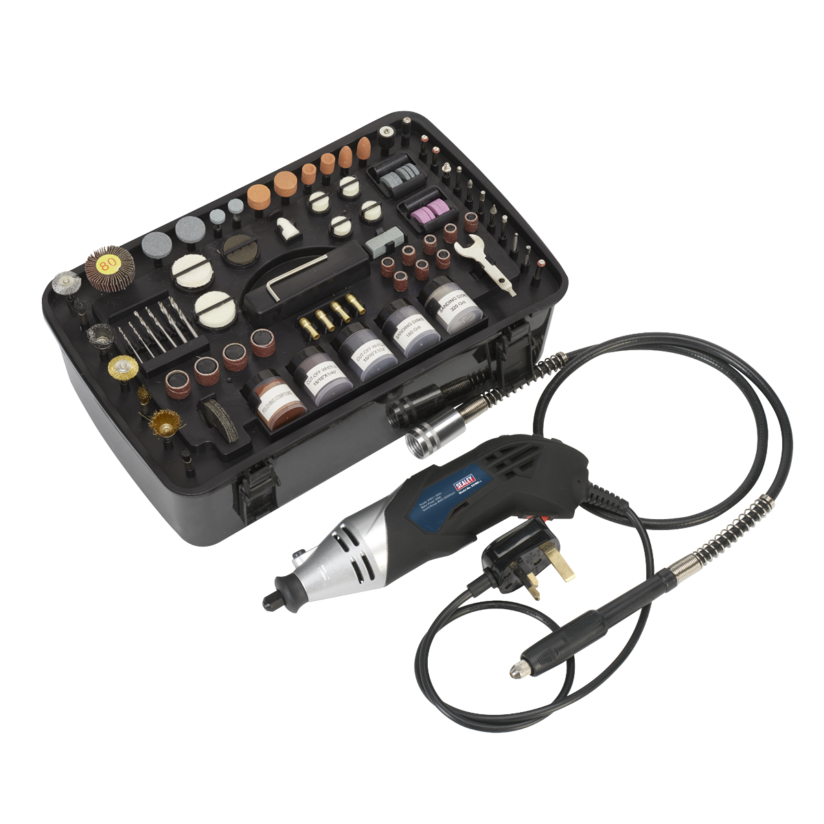 Sealey E5188 Multipurpose Rotary Tool & Engraver Kit 230V 219pc