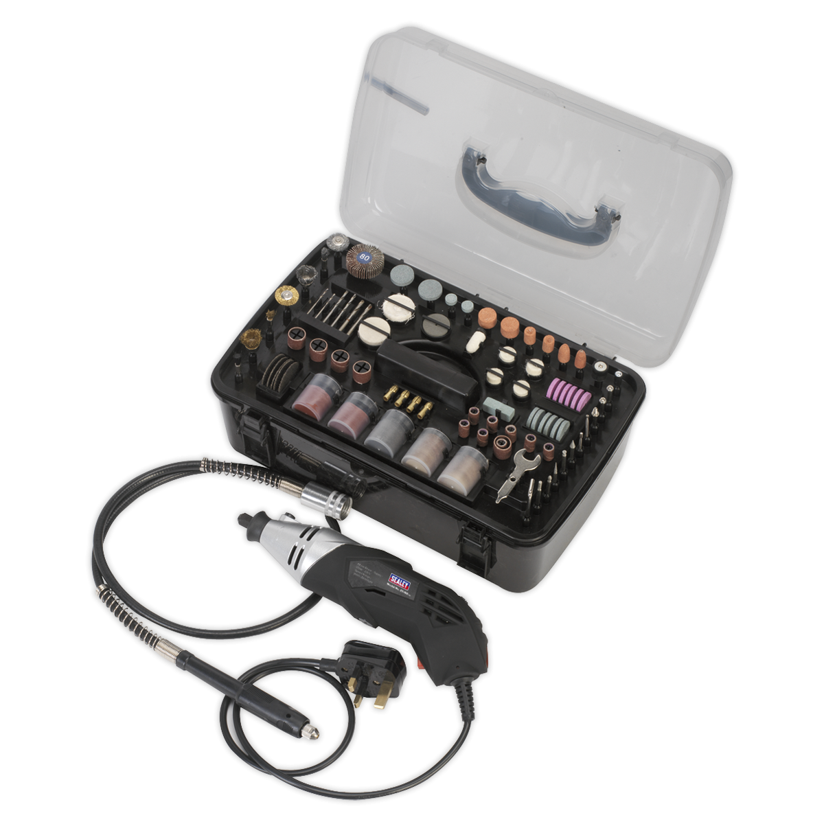 Sealey E5188 Multipurpose Rotary Tool & Engraver Kit 230V 219pc