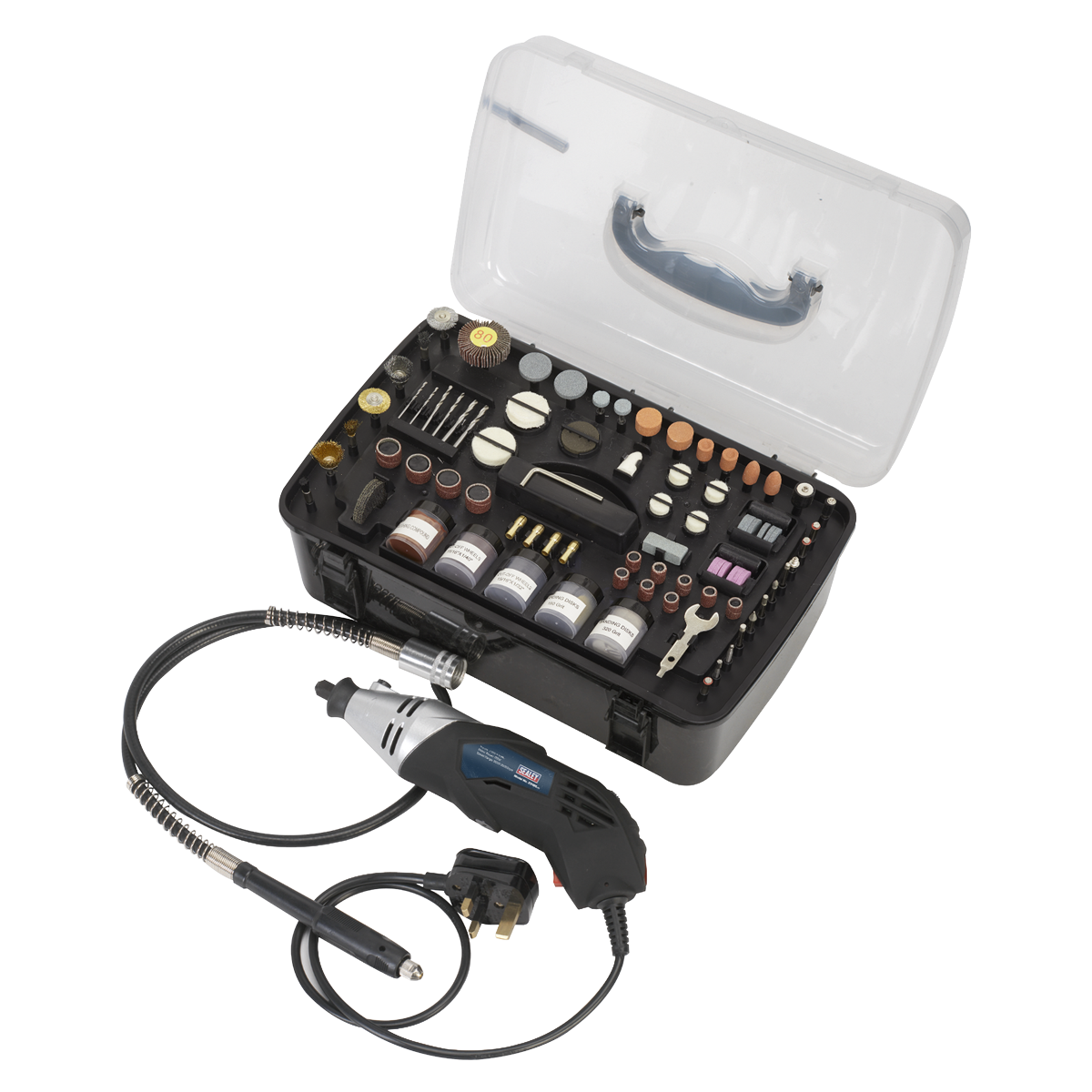 Sealey E5188 Multipurpose Rotary Tool & Engraver Kit 230V 219pc