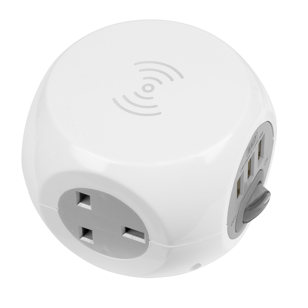 Sealey EL144WC 1.4m Extension Cable Cube & Wireless Charging Pad 3 x 230V & 3 x USB