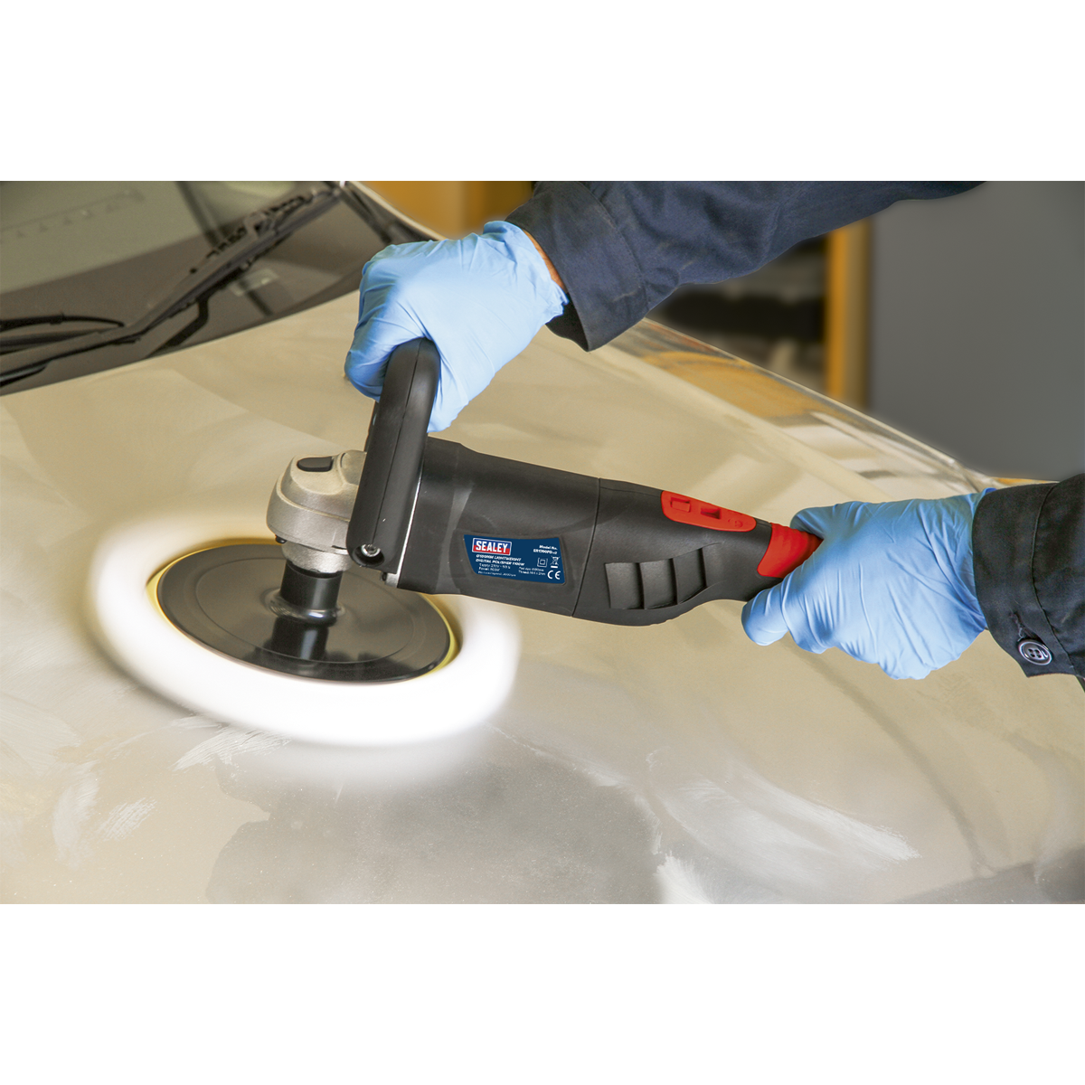 Sealey ER1700PD 180mm Lightweight Variable Speed Digital Rotary Polisher 1100W/230V