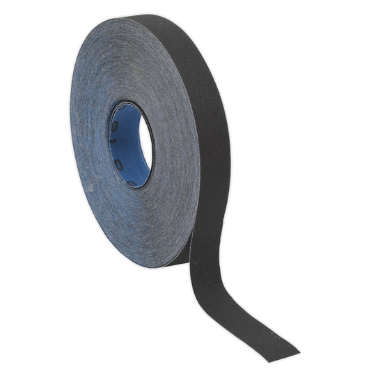 Sealey ER2525120 Emery Roll 120Grit 25mm x 25m - Blue Twill