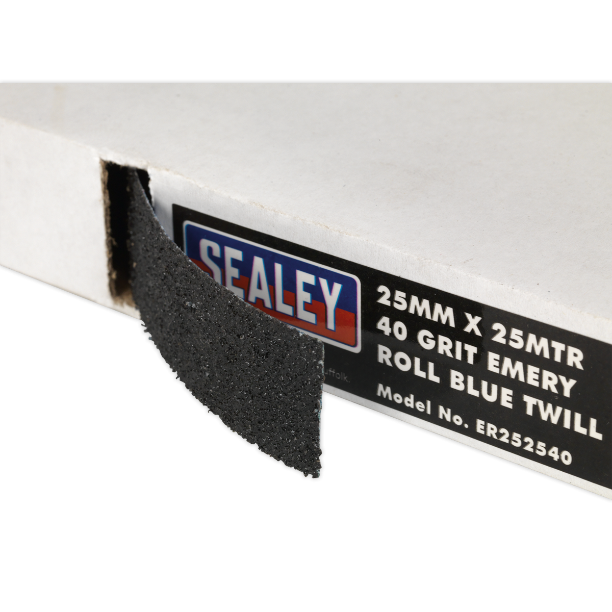 Sealey ER252540 Emery Roll 40Grit 25mm x 25m - Blue Twill