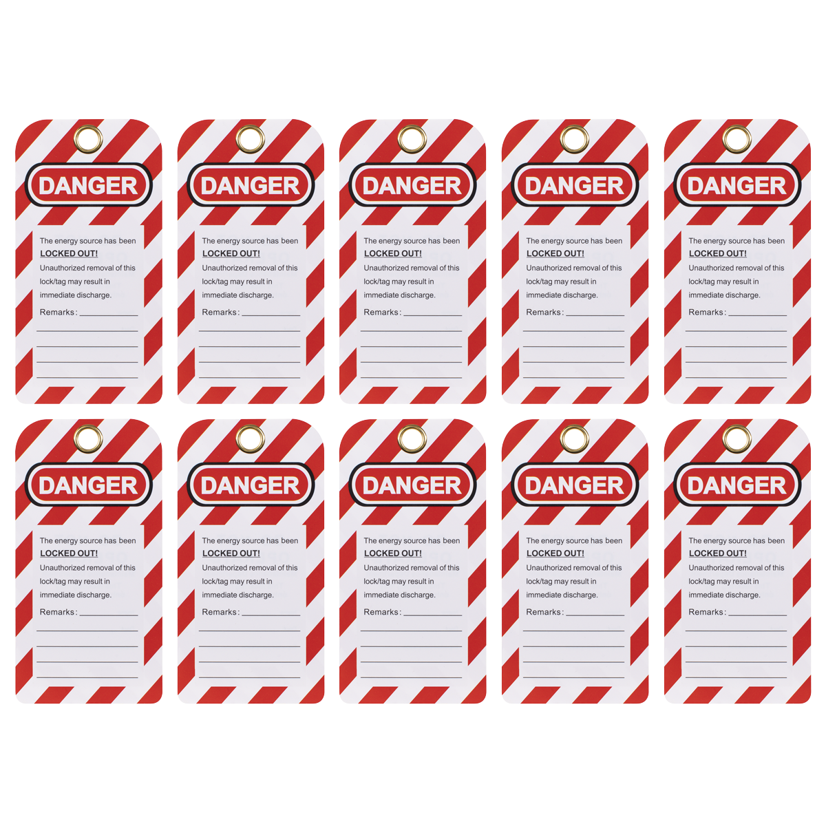 Sealey EV17 Lockout Safety Tag 10pc