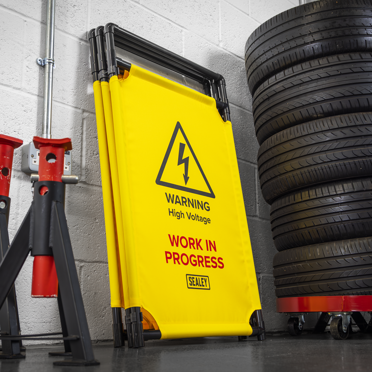Sealey EV20 Folding Safety Barrier for Hybrid/Electric Vehicles