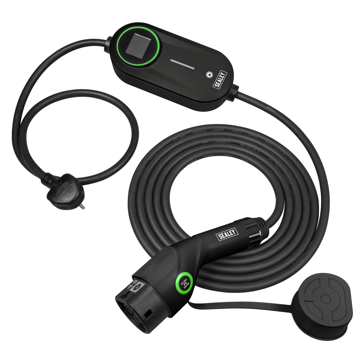 Sealey EVAC2 5m Adjustable (3.5kW) Type 2 to UK 3-Pin Plug Portable EV Charger