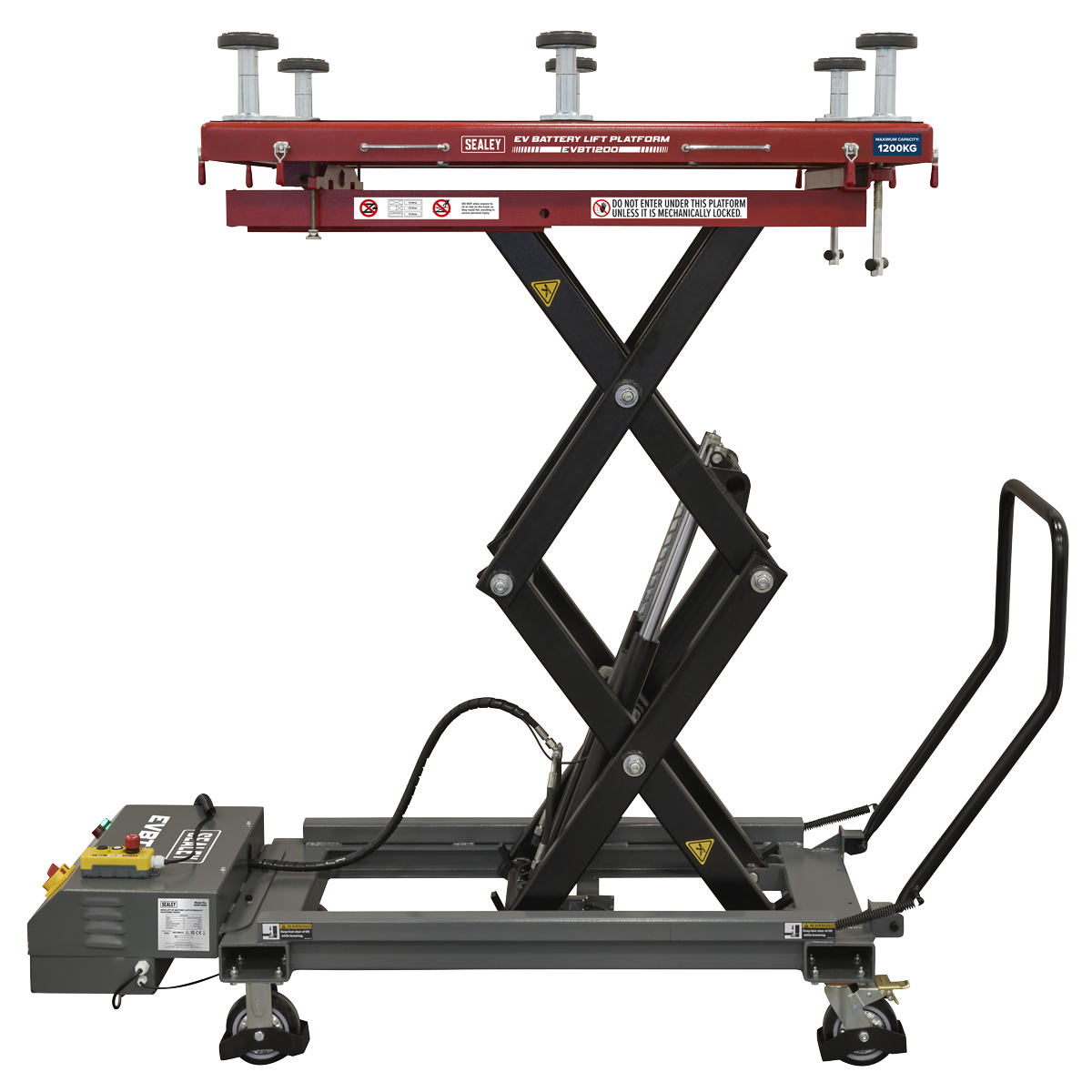 Sealey EVBT1200 High Lift EV Battery Lift/Hydraulic Platform Truck 1200kg Capacity